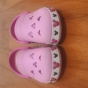 PINK MICKEY CROCS in size C6/7